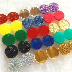 Circle Charms - 12 Pairs (24 Pieces), 15mm