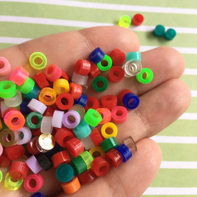 Roundels Beads in Mixed Colors / 100 Pieces, 6mm