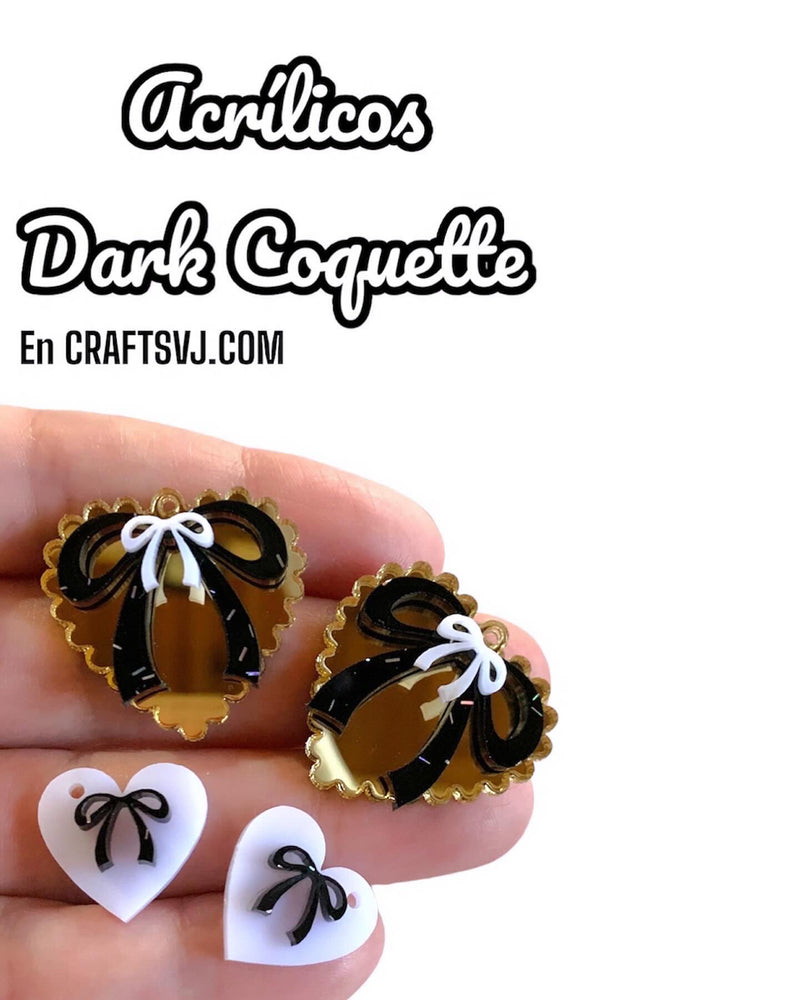 16 piezas Dark Coquette 8 diseños variados, para que realices aretes pulseras y cadenas/ 16 Piezas, 15-30mm