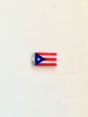 Bandera de Puerto Rico doble capa, dije charm, selecciona el color / 9 Piezas, 30mm