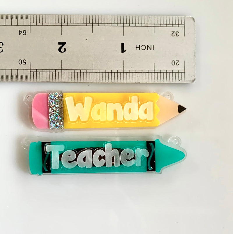 Crayón y lápiz personalizable con nombre / 1 pieza, 64mm (2,5 pulgadas)