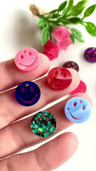 Tiny smiley faces / 10 Pieces, 15mm