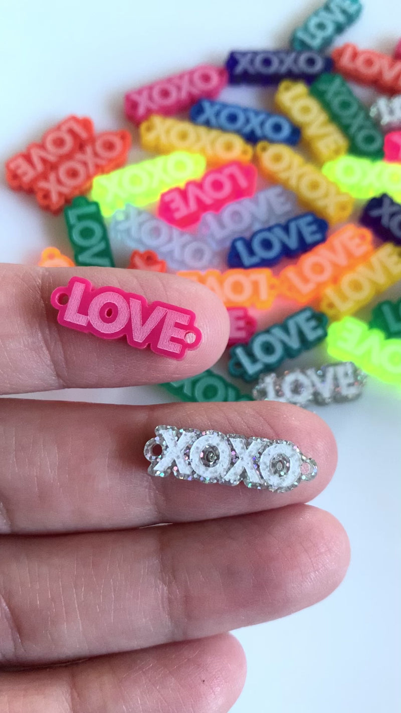 XOXO LOVE conectores / colores surtidos / 10 Piezas, 25mm