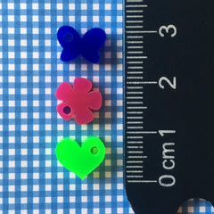 Butterflies, Flowers and Hearts / 50 Pieces, 10mm