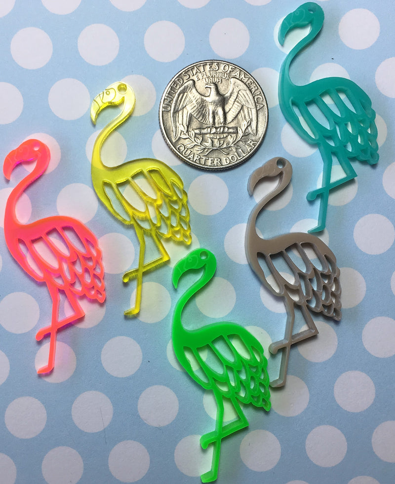 Flamingo Charms / 5 Pieces, 50mm