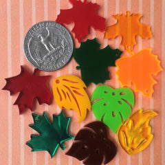Fall Leaves Charms / 10 Pieces, 25mm