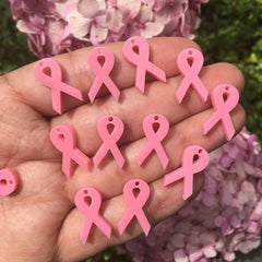 Breast Cancer Pink Bows / 15 Pieces, 20mm