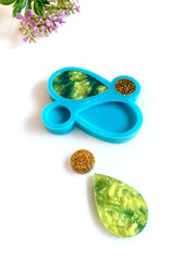Raindrop and circle silicone mold for earrings / Molde de silicón de gota y círculo