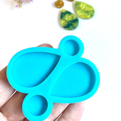 Raindrop and circle silicone mold for earrings / Molde de silicón de gota y círculo