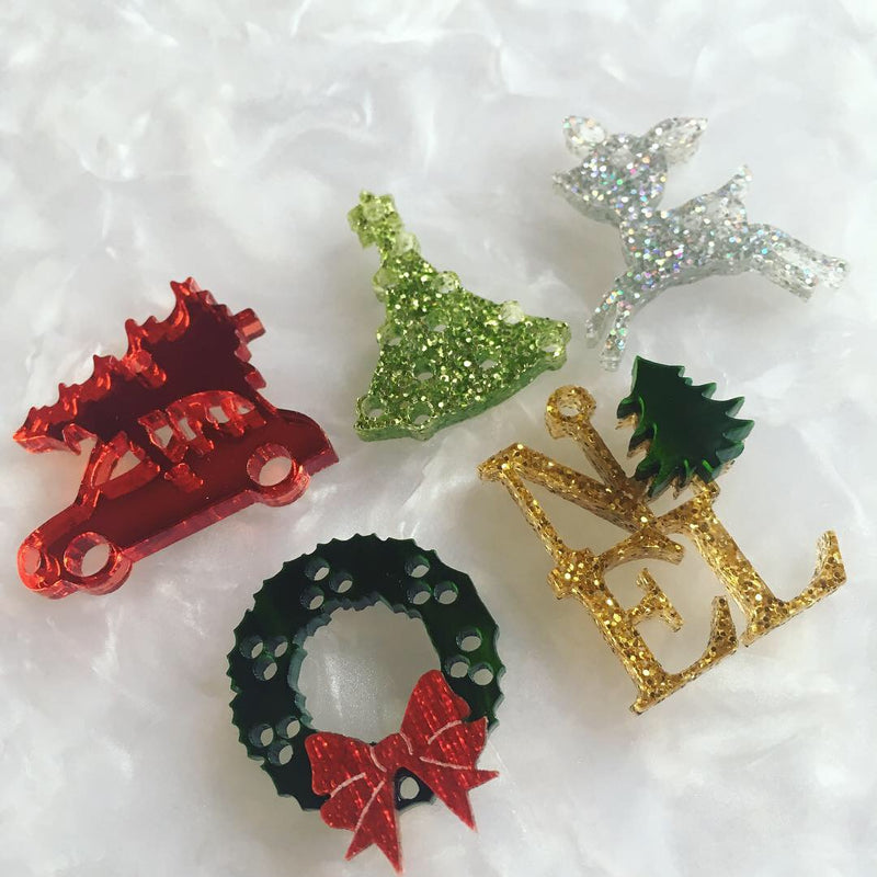 Christmas Noel Charms / 10 Pieces, 20-25mm