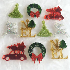 Christmas Noel Charms / 10 Pieces, 20-25mm