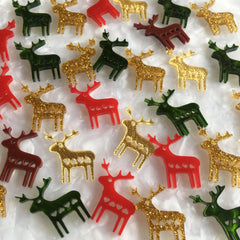 Christmas Reindeers Charms / 10 Pieces, 30mm
