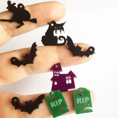 Halloween Acrylic Charms / 14 Pieces, 15-25mm