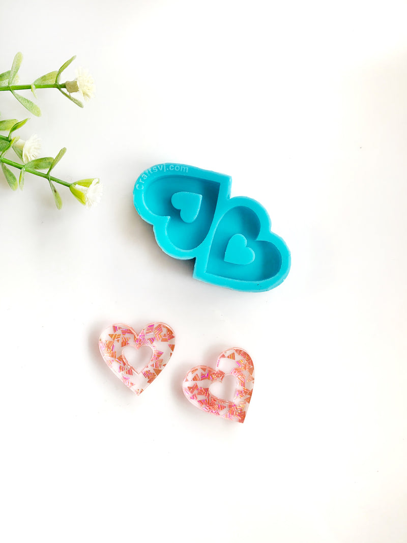 Super cute hearts silicone mold / Molde de silicón de corazones huecos
