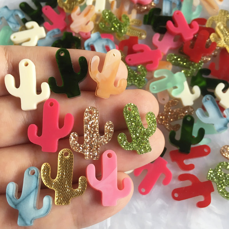 Cactus charms / 10 Pieces, 20mm