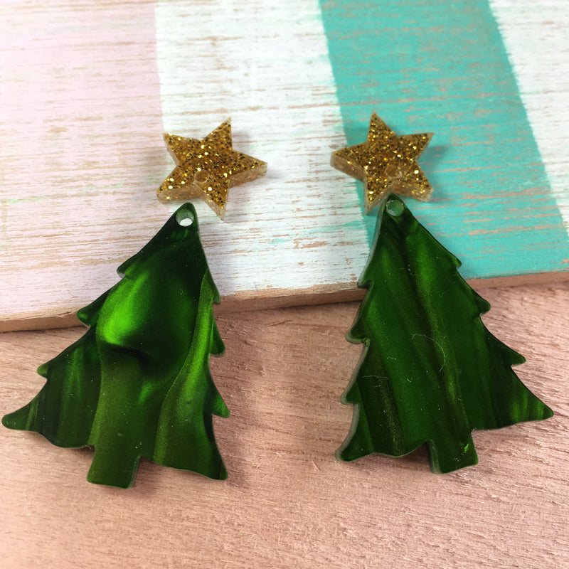Dangle Christmas tree two parts / 4 Pieces, 15-35mm (0.6-1.4)