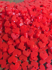 Red tiny hearts / 50 Pieces, 10mm