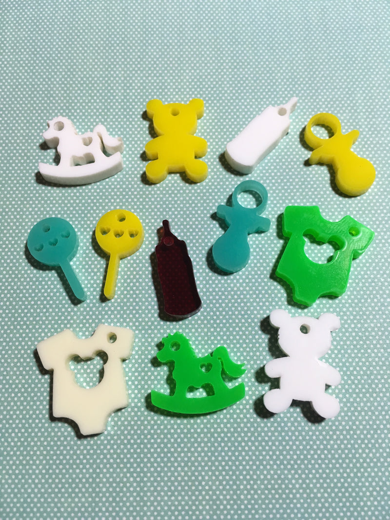 Baby Shower Charms / 12 Pieces, 20mm