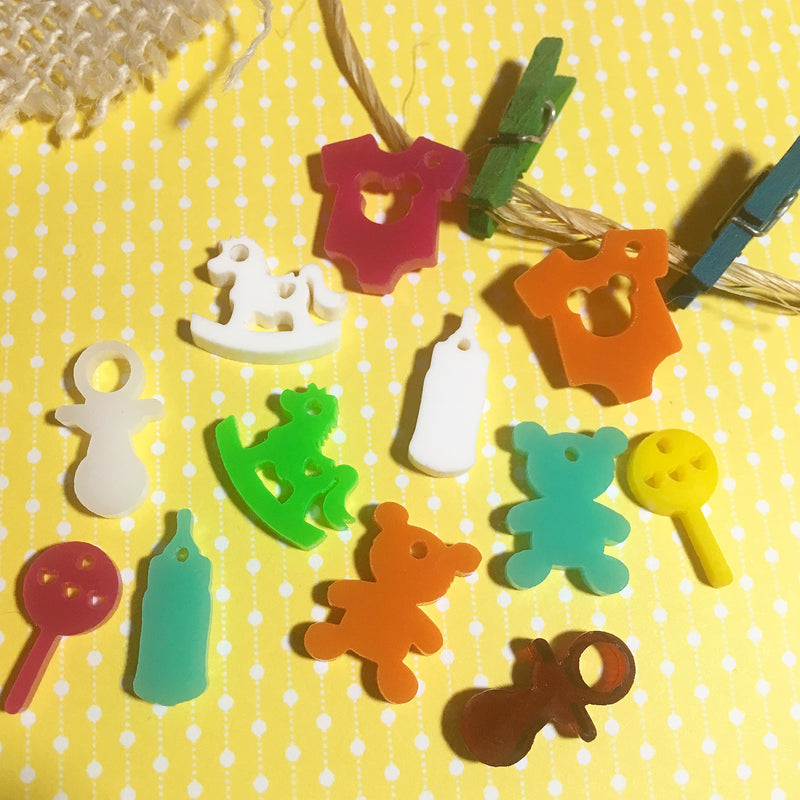 Baby Shower Charms / 12 Pieces, 20mm