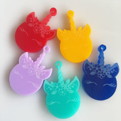 Unicorn heads charms / 5 Pieces (30mm)