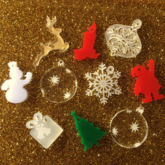 Christmas Set of Charms / 10 Pieces, 20-30mm