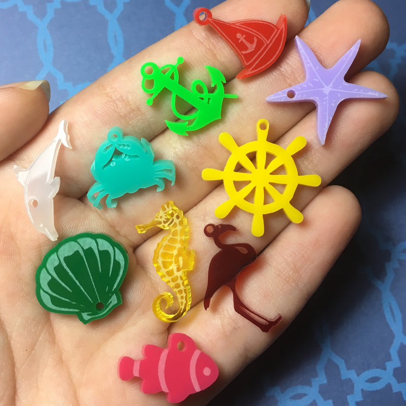 Ocean Charms / 10 Pieces, 20-25mm