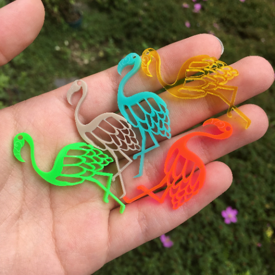 Flamingo Charms / 5 Pieces, 50mm