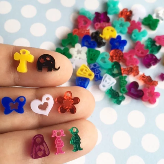 Mixed Shapes Mini Charms / 50 Pieces, 10mm