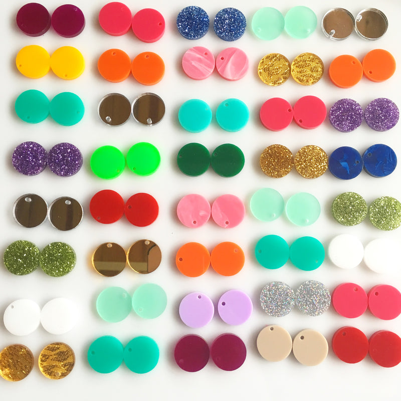 Circle Charms - 12 Pairs (24 Pieces), 20mm