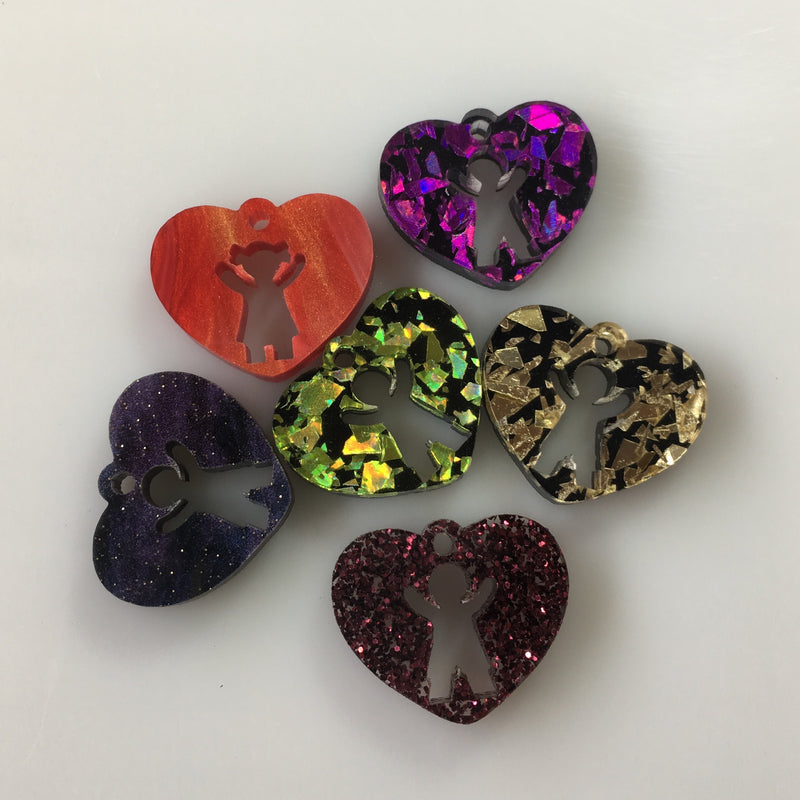 Heart Children Charms / 10 Pieces, 20mm