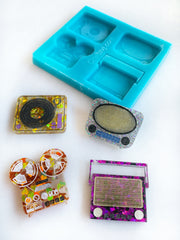 Molde de silicón LP disco reproductor y radios vintage años 60’s  / Silicone mold for clay resin Mold Casting
