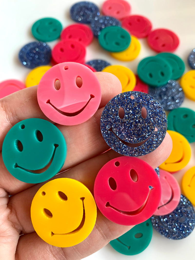 Cute Pastel Smiley Face Beads, Emoji Charm, Happy Face Charm