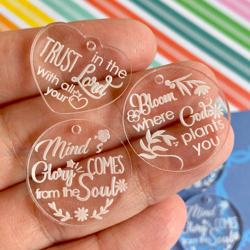 God Quotes / 9 Pieces, 25mm