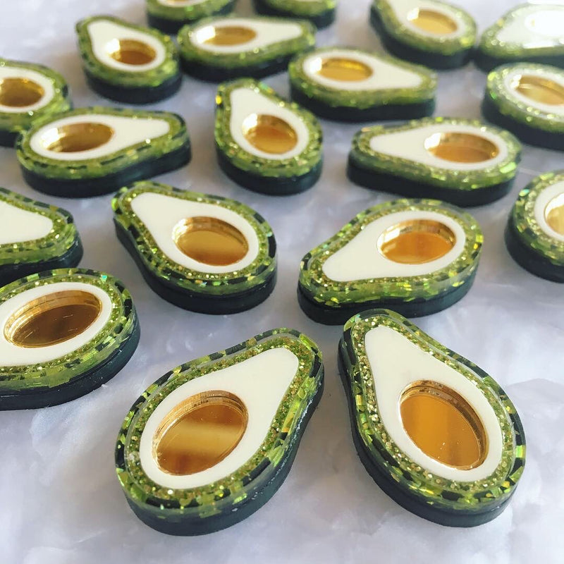 Avocado cabochons for Earrings / 12 Pieces, 30mm