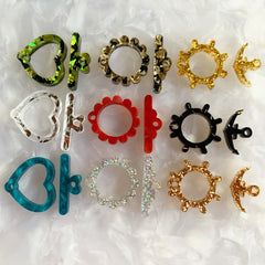 Colorful Jewelry Toggle Clasp - 18 Pieces, 20mm