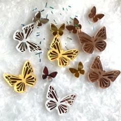 Butterflies for dangles/ spring / cartier style / 12 Pieces, 40-20mm/ butterfly