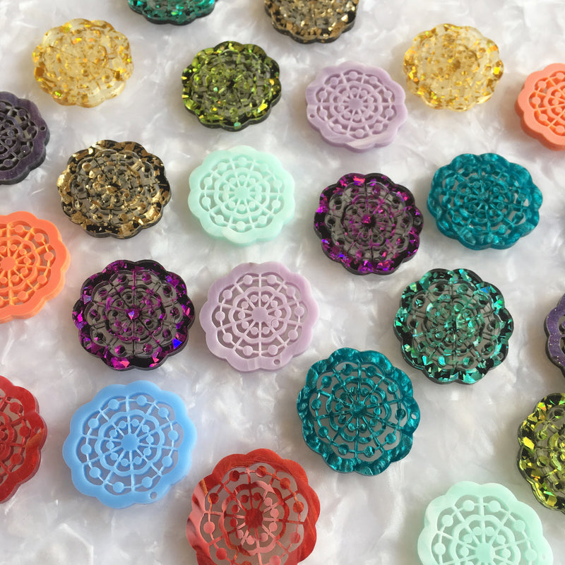 Mandala Pendants for Earrings / 6 Pieces, 30mm