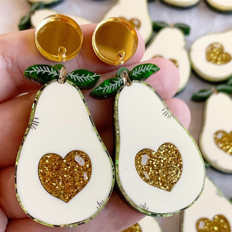 Avocado for earrings / 12 Pieces, 50mm