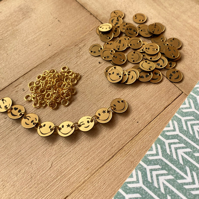 Emoji faces connectors / 25 Pieces, 10mm